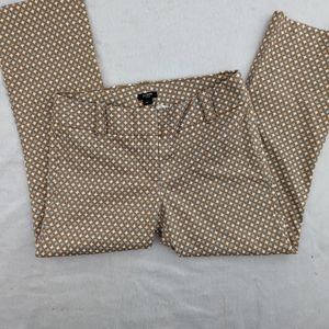 J Crew City Fit Pants Womens Straight Crop Brown Blue Mid Rise Stretch